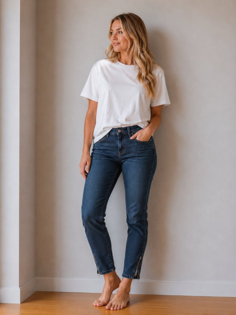 Banana Republic Dark Wash Cropped Jeans | Ankle Zip Denim | Slim Fit